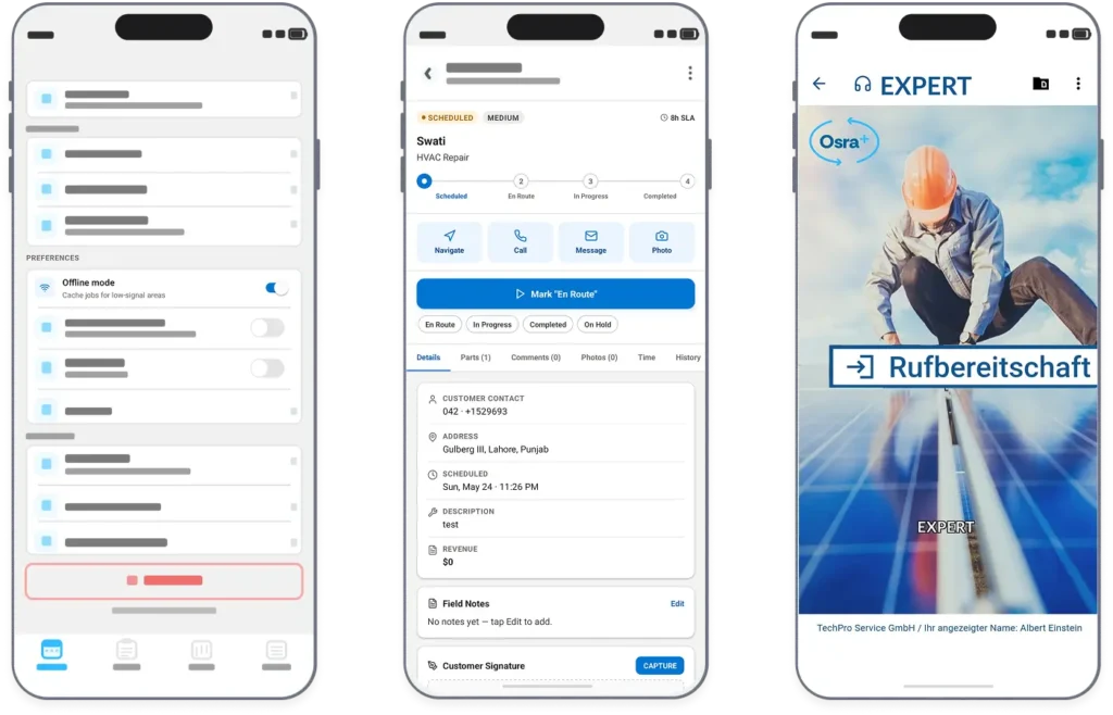 Osra+ mobile App im Einsatz bei einem Transportauftrag